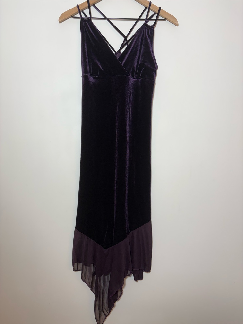 Pia Clothing USA Purple Velvet Maxi  Party Dress Y2K Whimsigoth Fairycore Sz L